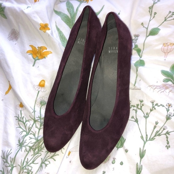 Stuart Weitzman Bordeaux Suede Chic Pump - Picture 1 of 8